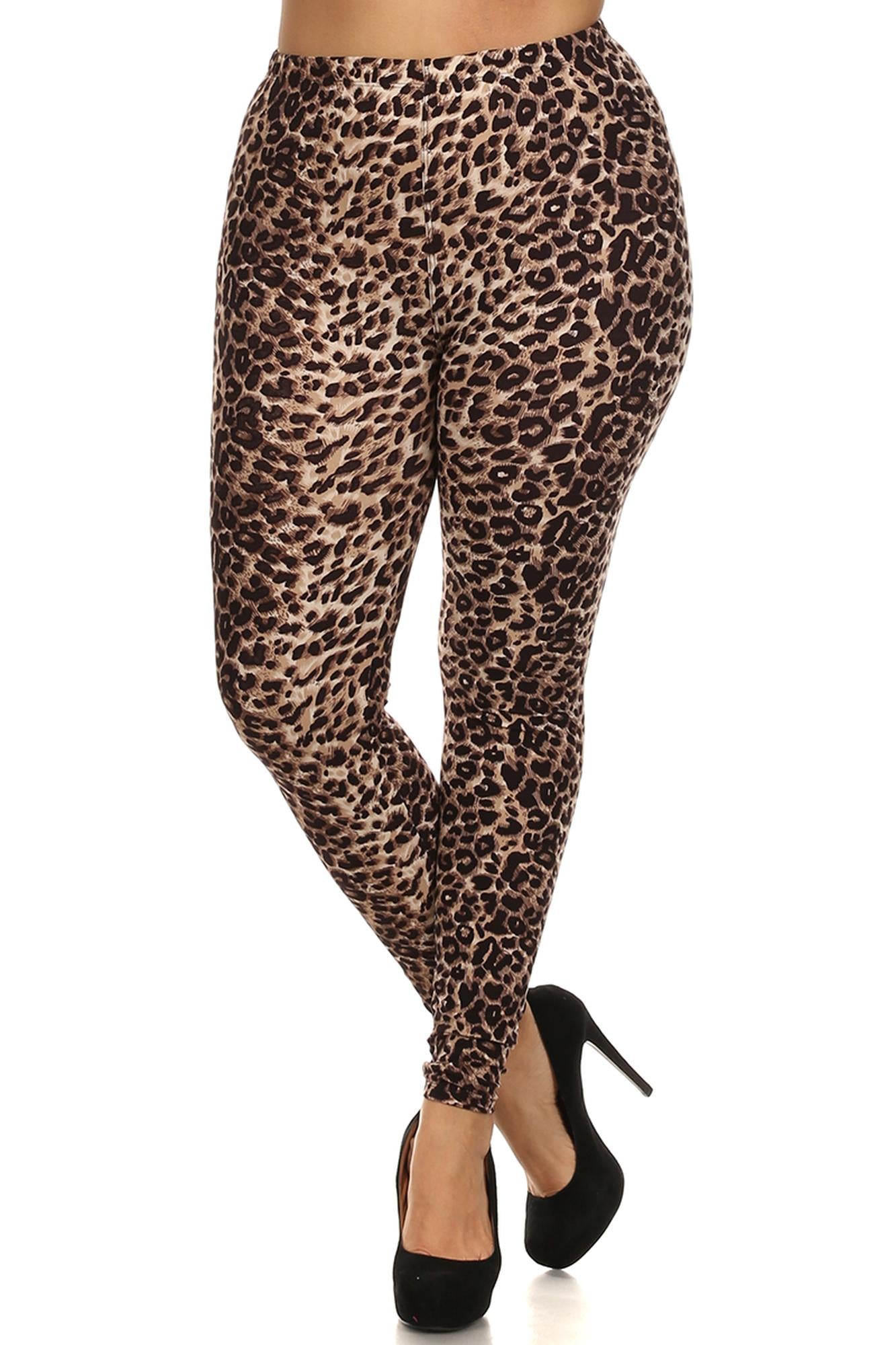 Wholesale Buttery Smooth Feral Cheetah Extra Plus Size Leggings - 3X-5X