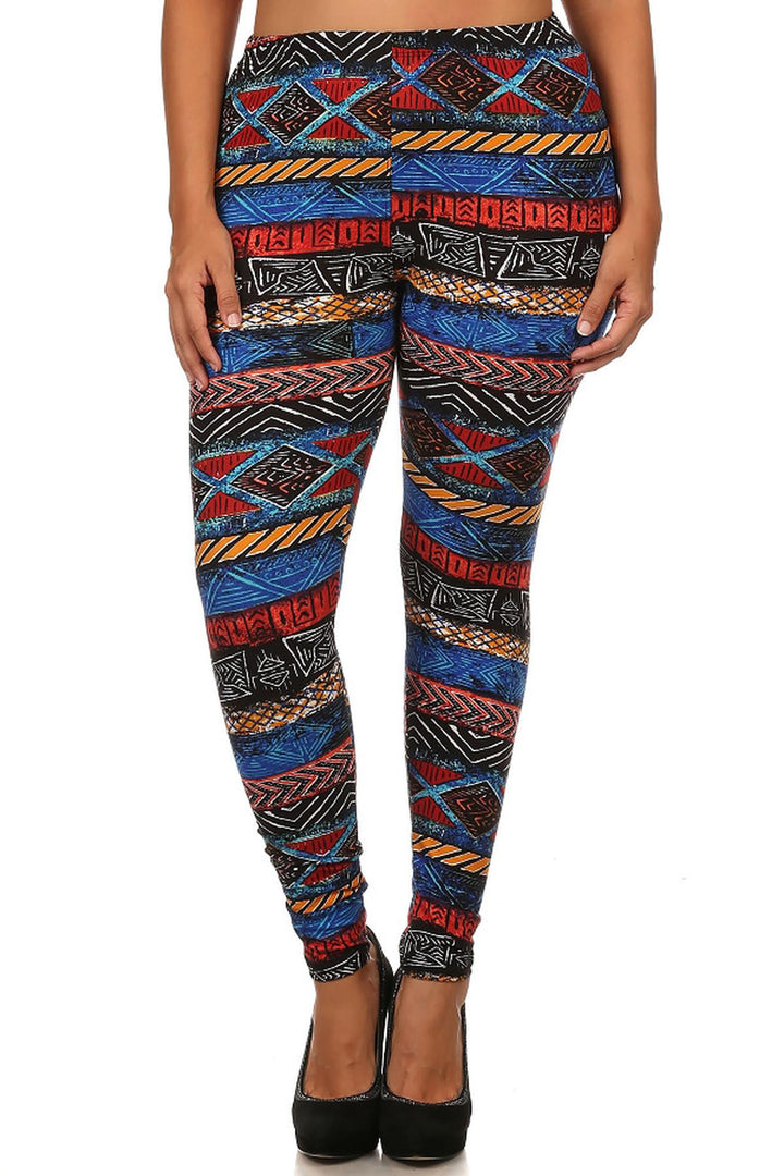 Wholesale Buttery Smooth Tulum Tribal Plus Size Leggings - 3X - 5X