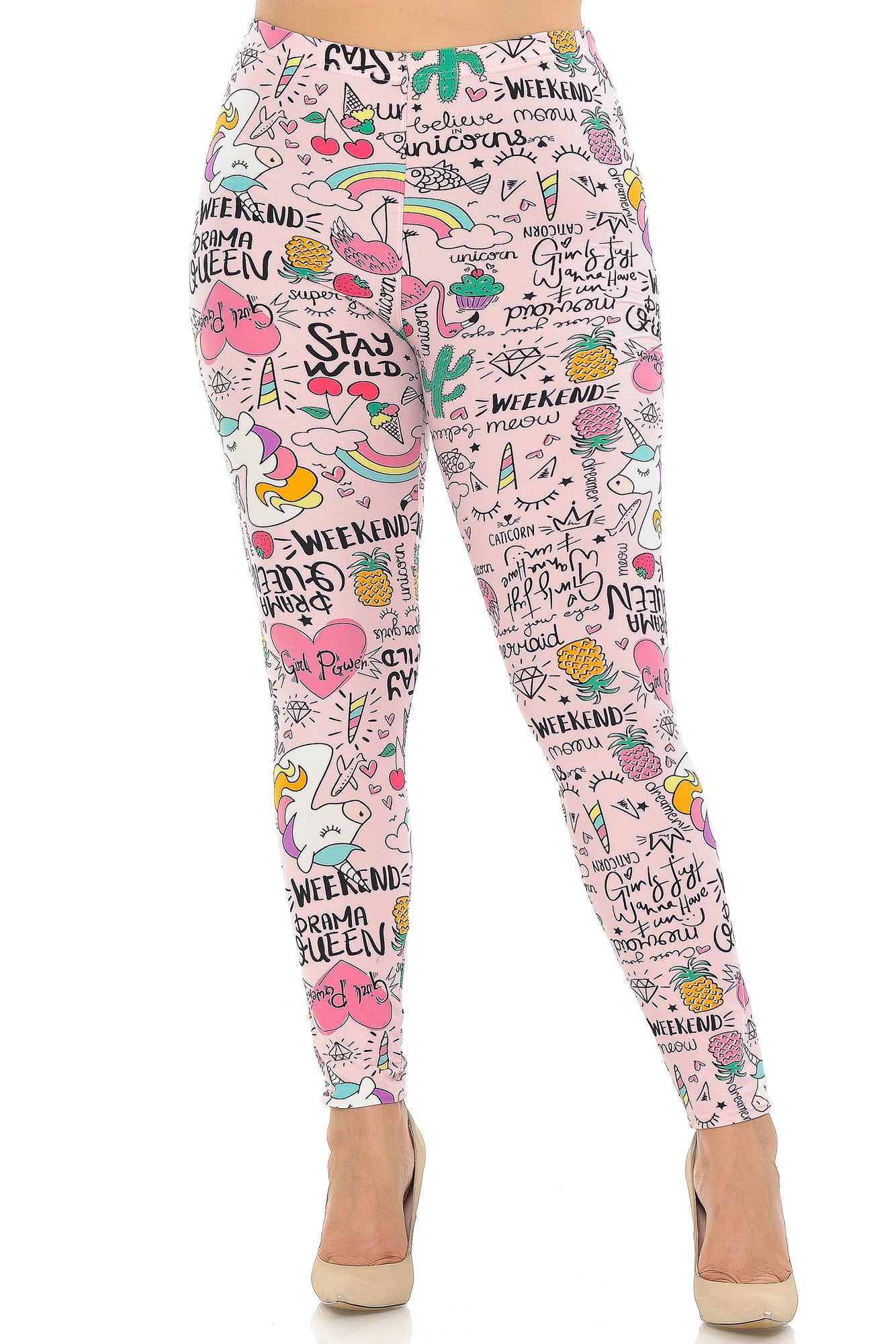 Wholesale Buttery Smooth Weekend Drama Queen Extra Plus Size Leggings - 3X-5X