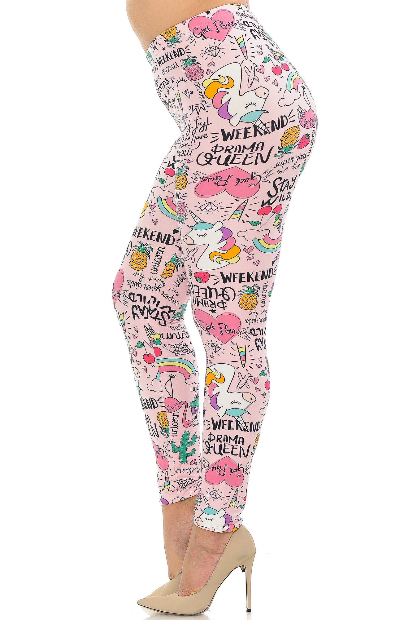 Wholesale Buttery Smooth Weekend Drama Queen Extra Plus Size Leggings - 3X-5X