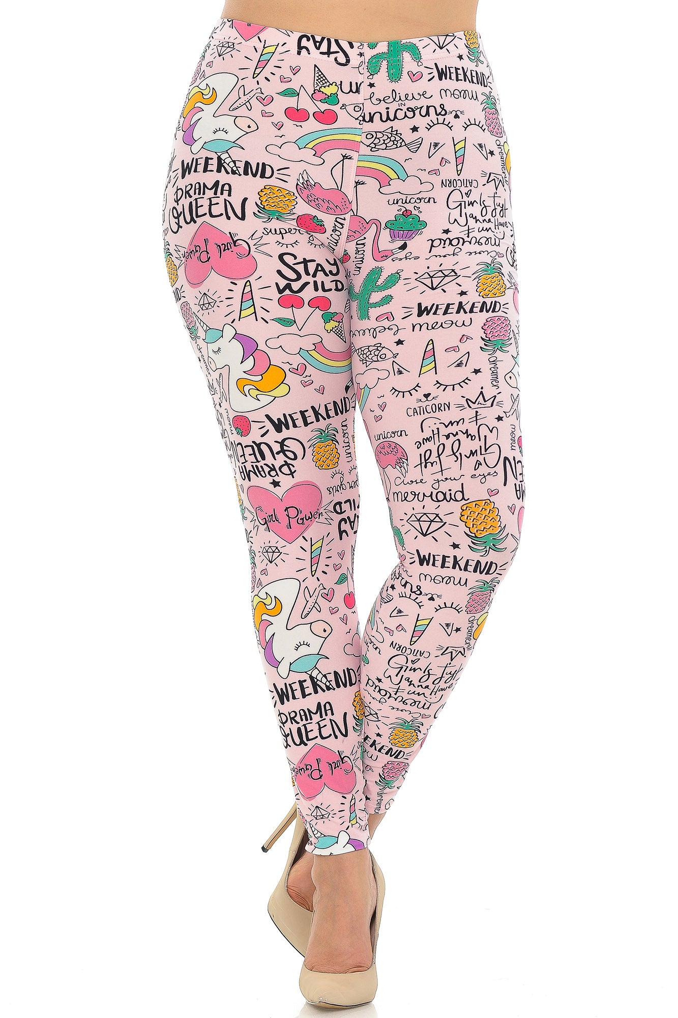 Wholesale Buttery Smooth Weekend Drama Queen Extra Plus Size Leggings - 3X-5X