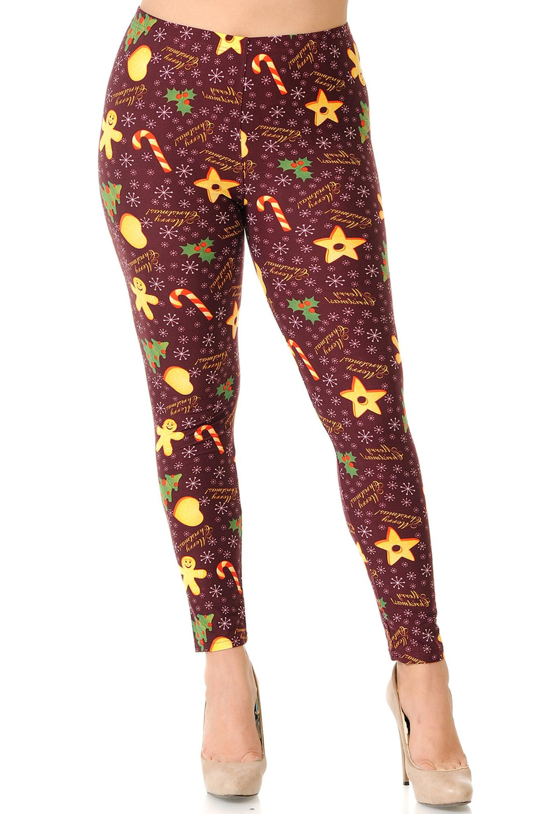 Wholesale Buttery Smooth Merry Christmas Treats and Cookies Extra Plus Size Leggings - 3X-5X