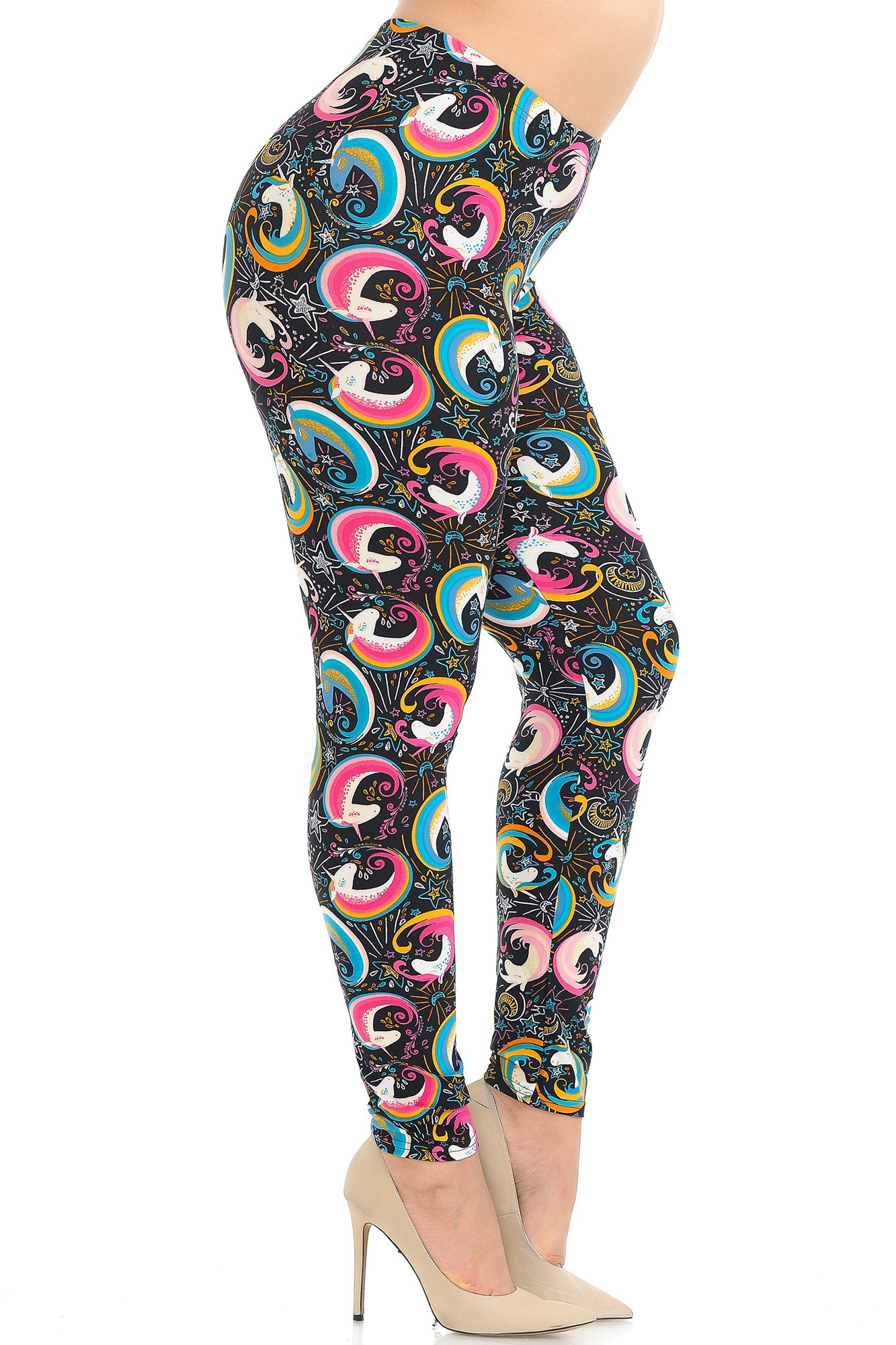 Wholesale Buttery Smooth Groovy Hip Unicorn Extra Plus Size Leggings - 3X-5X