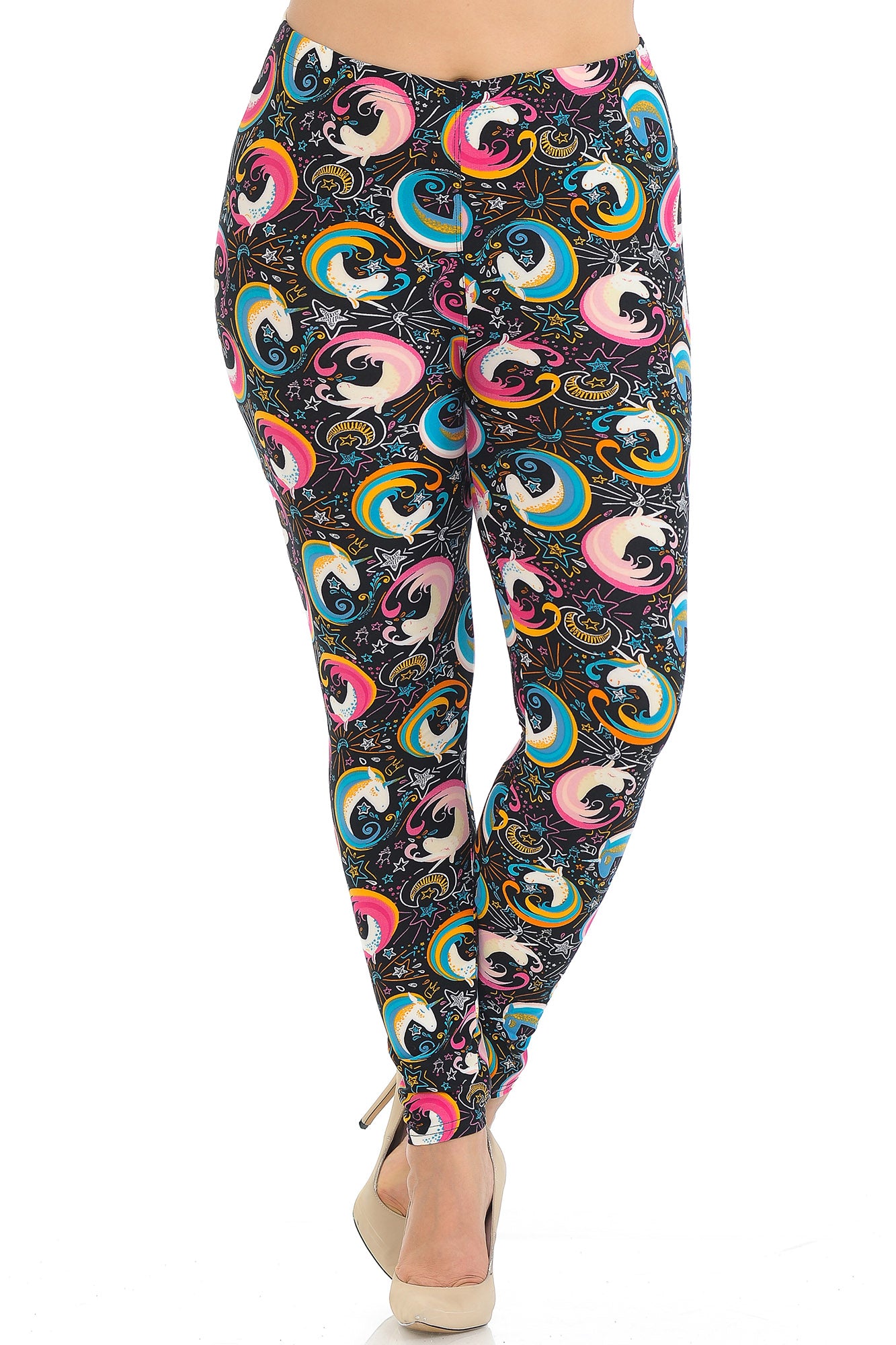 Wholesale Buttery Smooth Groovy Hip Unicorn Extra Plus Size Leggings - 3X-5X