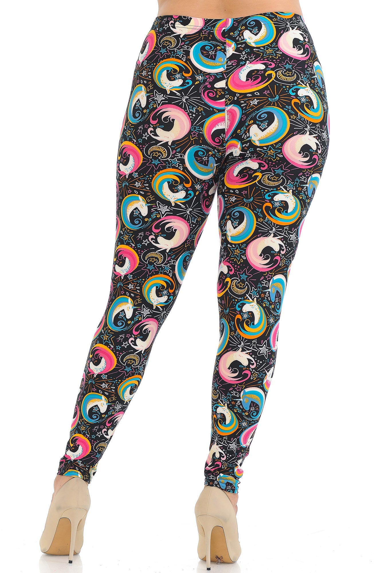 Wholesale Buttery Smooth Groovy Hip Unicorn Extra Plus Size Leggings - 3X-5X