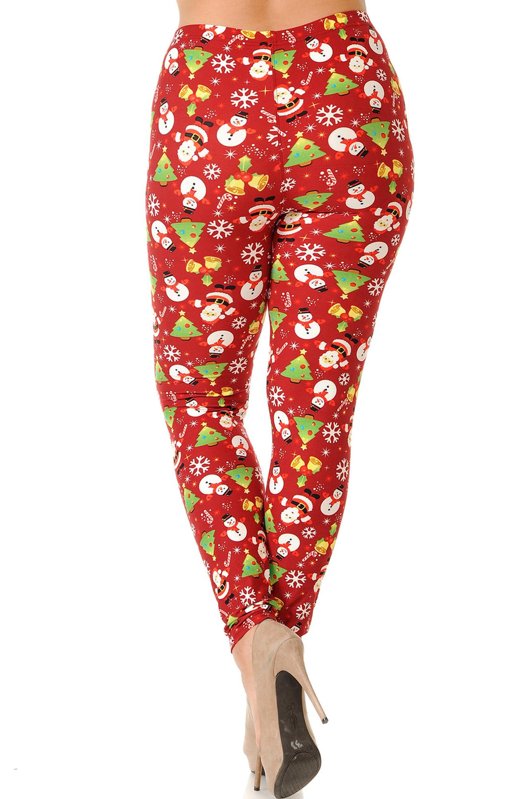 Wholesale Buttery Smooth Festive Christmas Delight Extra Plus Size Leggings - 3X-5X