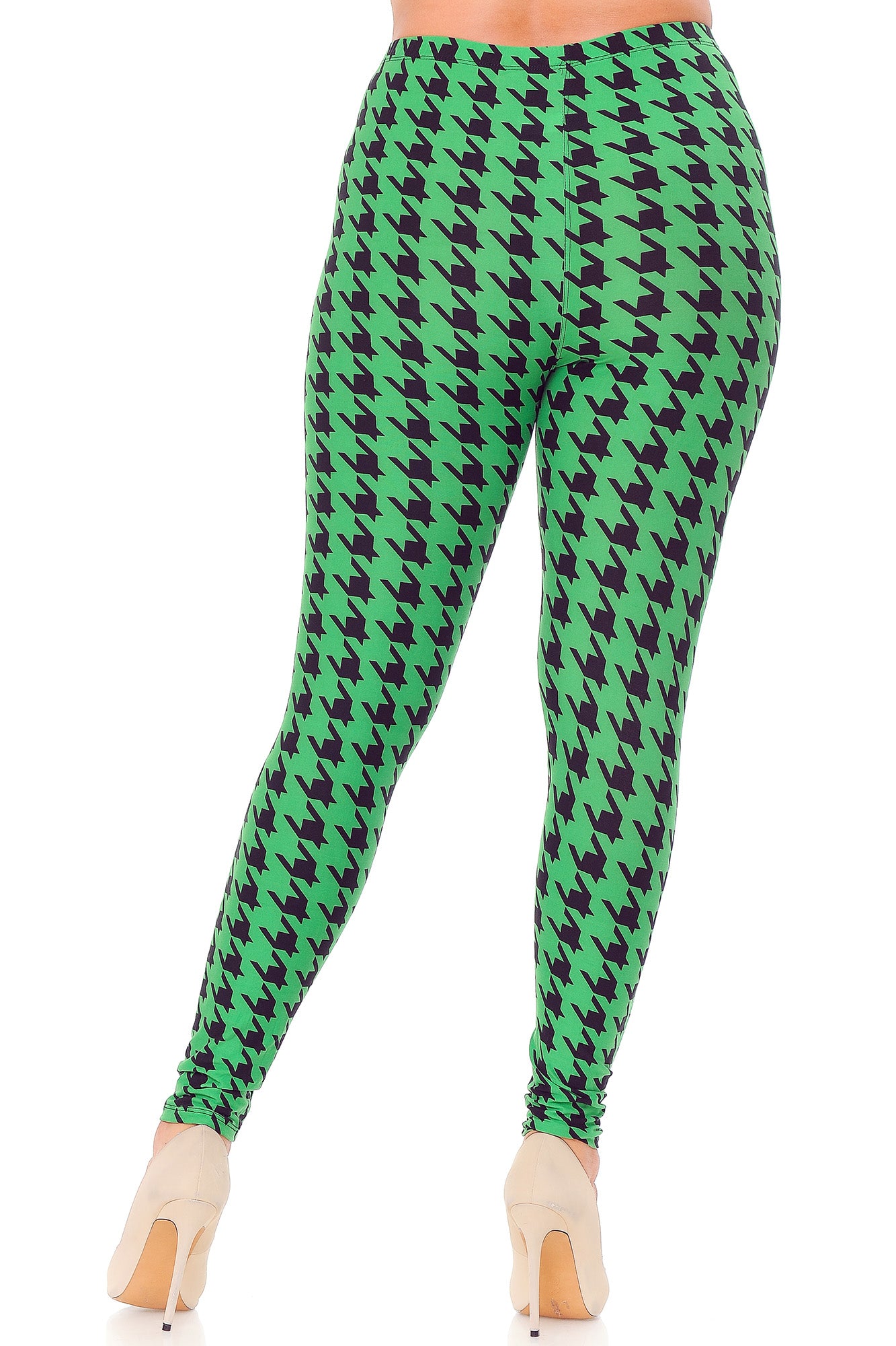 Wholesale Buttery Smooth Houndstooth Extra Plus Size Leggings - 3X-5X