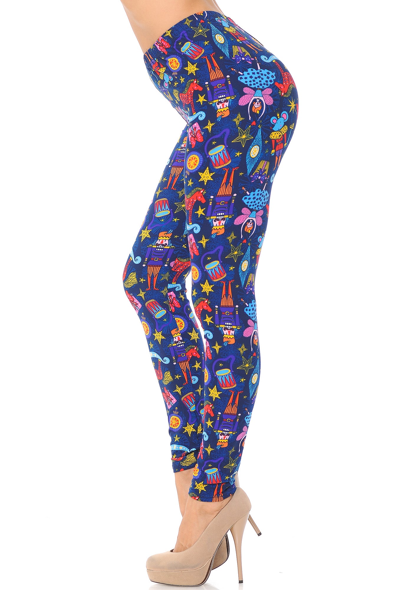Wholesale Buttery Smooth Nutcracker Christmas Trinkets Extra Plus Size Leggings - 3X-5X