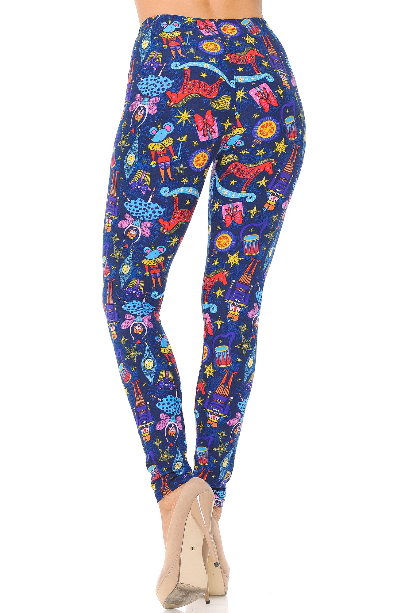 Wholesale Buttery Smooth Nutcracker Christmas Trinkets Extra Plus Size Leggings - 3X-5X