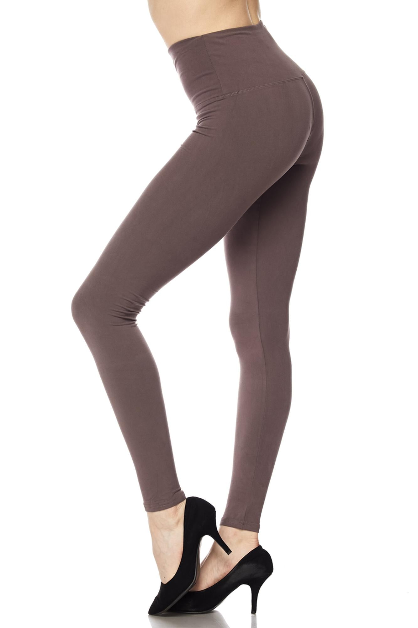 Wholesale Buttery Smooth Basic Solid High Waisted Leggings - Extra Plus Size - 5 Inch - 3XL 4XL 5XL