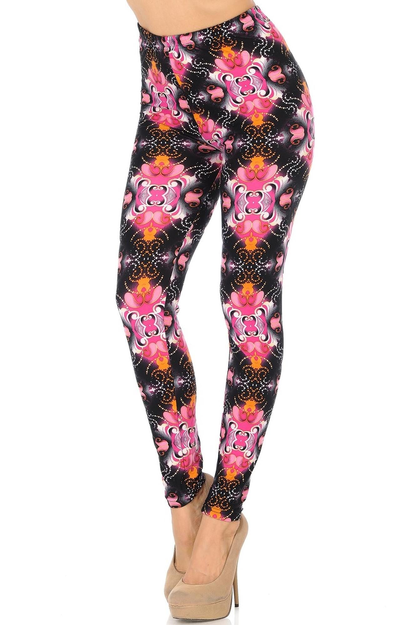 Wholesale Buttery Smooth Fuchsia Shangri-La Extra Plus Size Leggings - 3X-5X