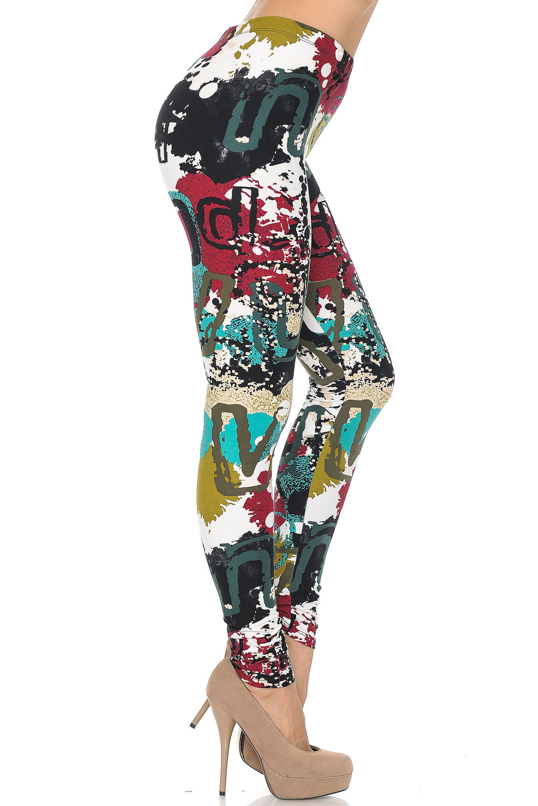 Wholesale Buttery Smooth Summer Picasso Extra Plus Size Leggings - 3X-5X
