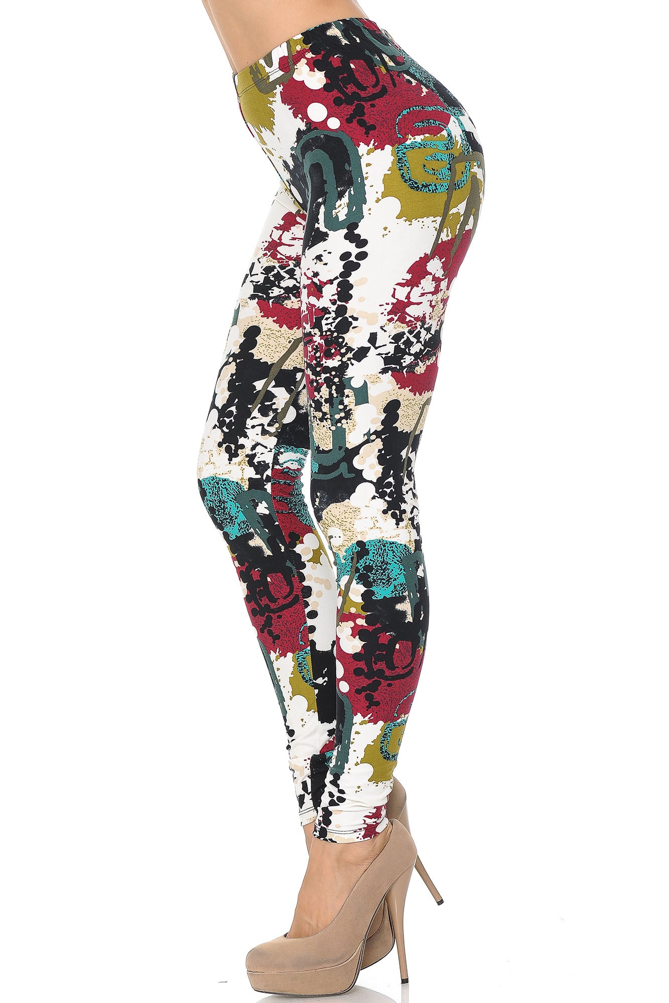 Wholesale Buttery Smooth Summer Picasso Extra Plus Size Leggings - 3X-5X