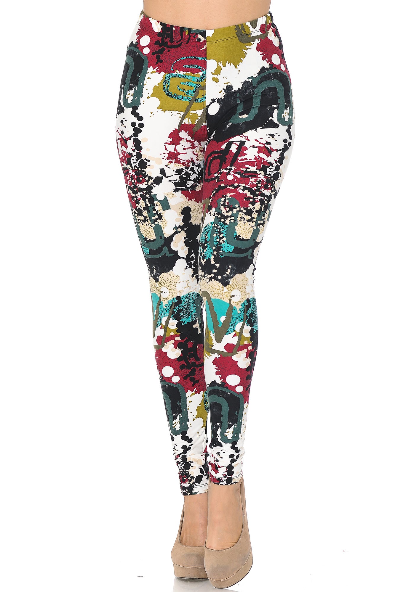Wholesale Buttery Smooth Summer Picasso Extra Plus Size Leggings - 3X-5X