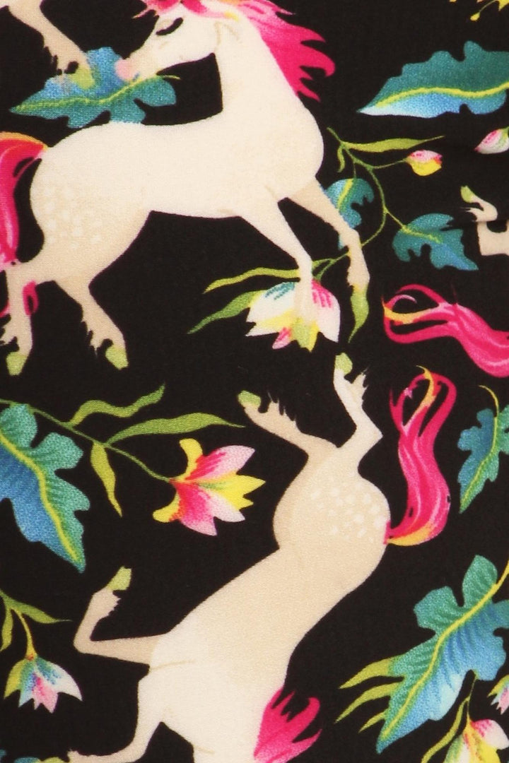 Wholesale Buttery Smooth Woodland Unicorn Plus Size Leggings - 3X-5X - Small Unicorns