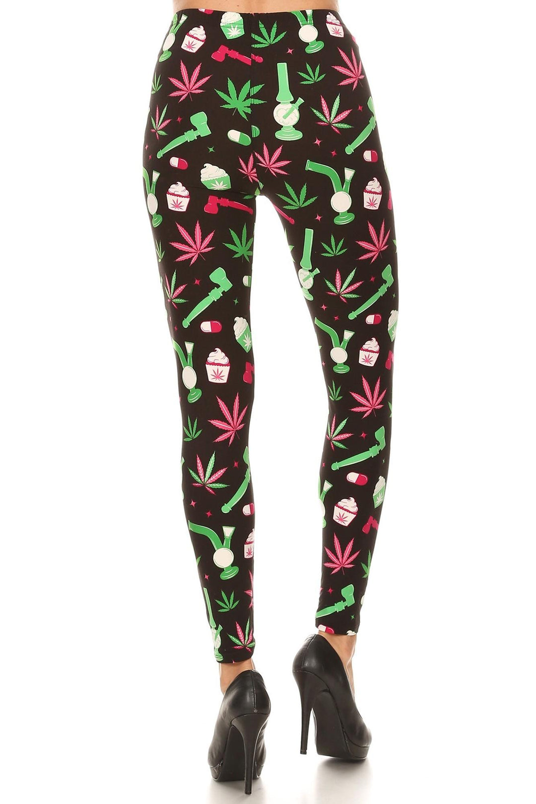 Wholesale Buttery Smooth Marijuana Esprit Extra Plus Size Leggings - 3X-5X