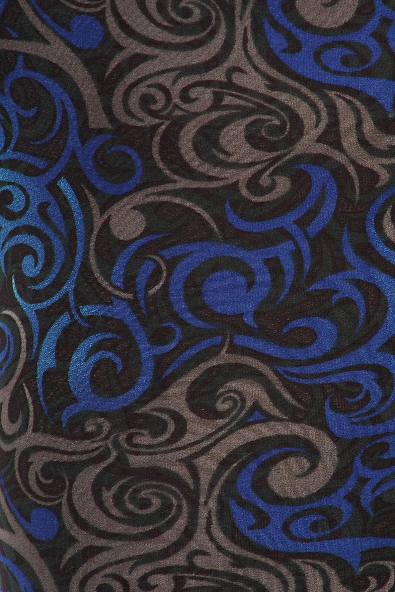 Wholesale Buttery Smooth Blue Tangled Swirl Extra Plus Size Leggings - 3X-5X