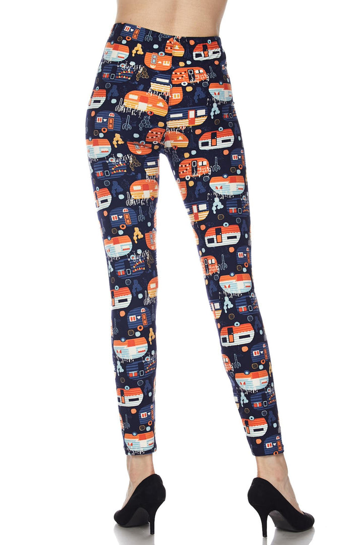 Wholesale Buttery Smooth Colorful Camper Plus Size Leggings - 3X-5X