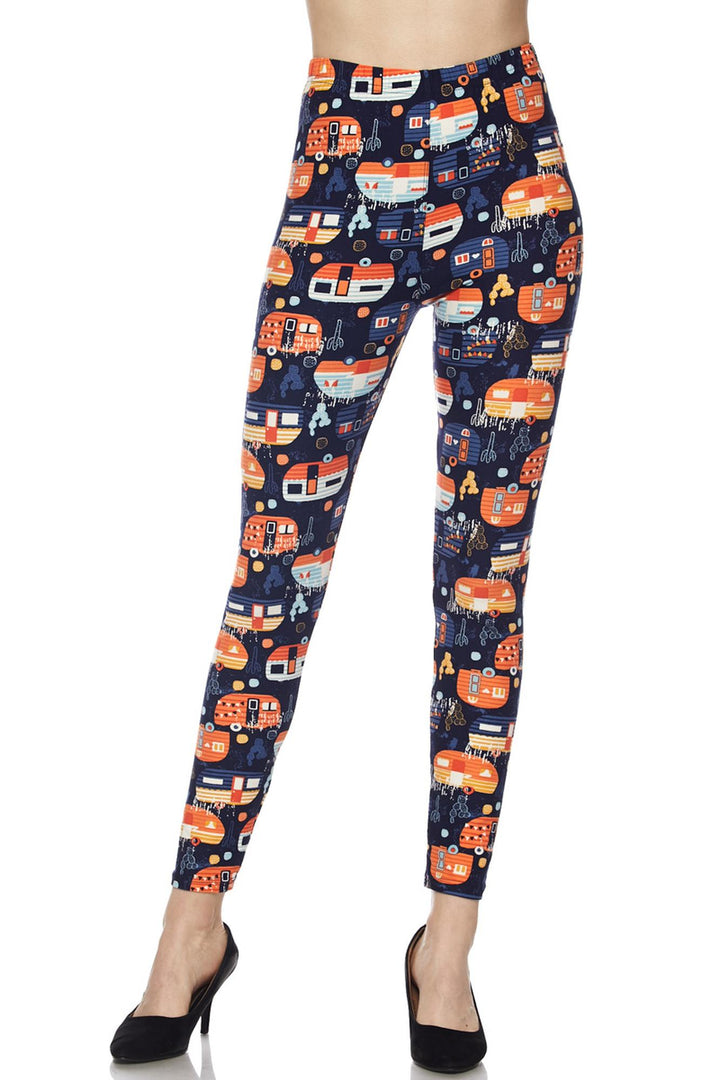 Wholesale Buttery Smooth Colorful Camper Plus Size Leggings - 3X-5X