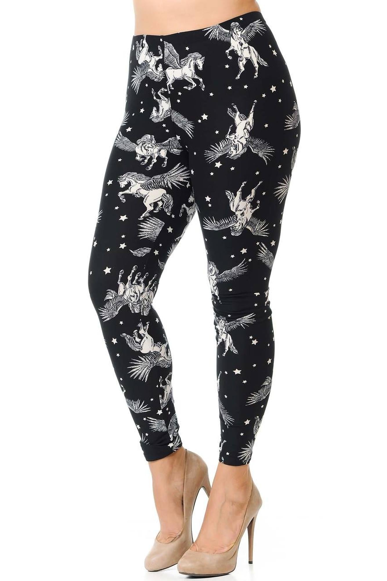 Wholesale Buttery Smooth Magical Pegasus Plus Size Leggings - 3X-5X