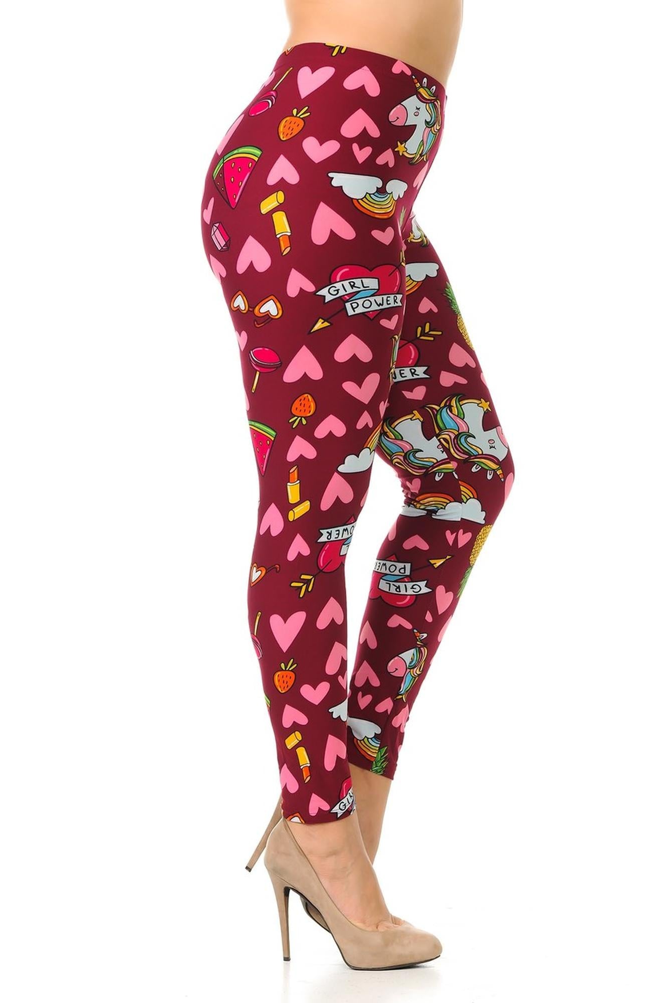 Wholesale Buttery Smooth Hearts and Unicorns Plus Size Leggings - 3X-5X