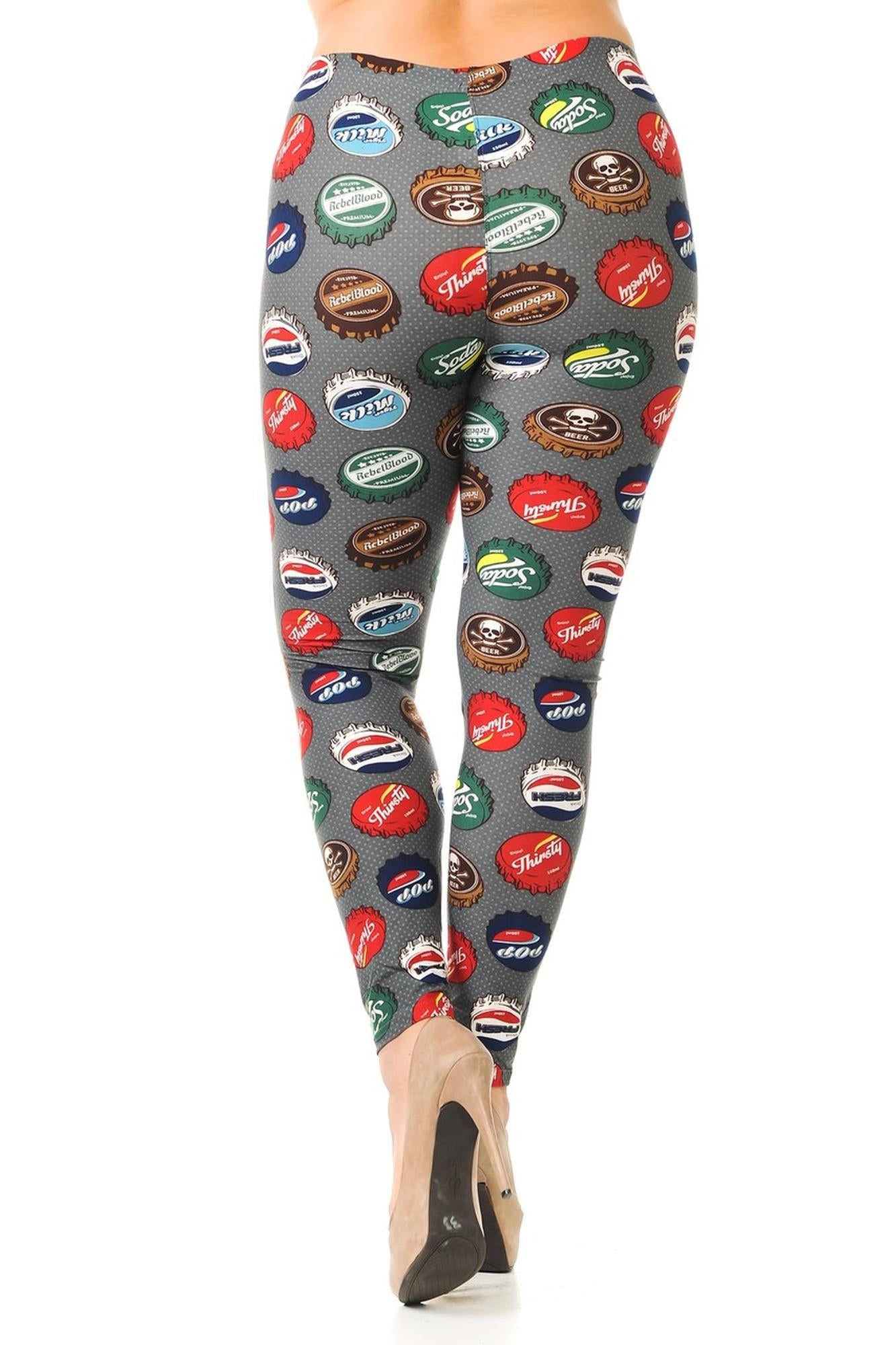 Wholesale Buttery Smooth Groovy Bottlecap Plus Size Leggings - 3X-5X