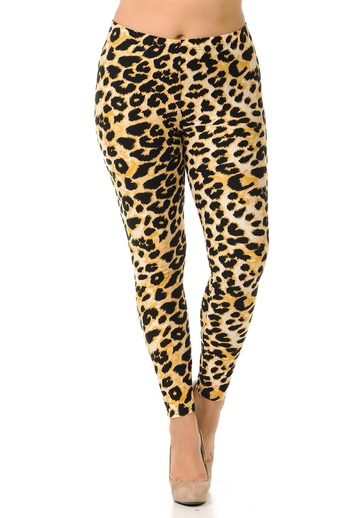 Wholesale Buttery Smooth Desert Leopard Plus Size Leggings - 3X-5X