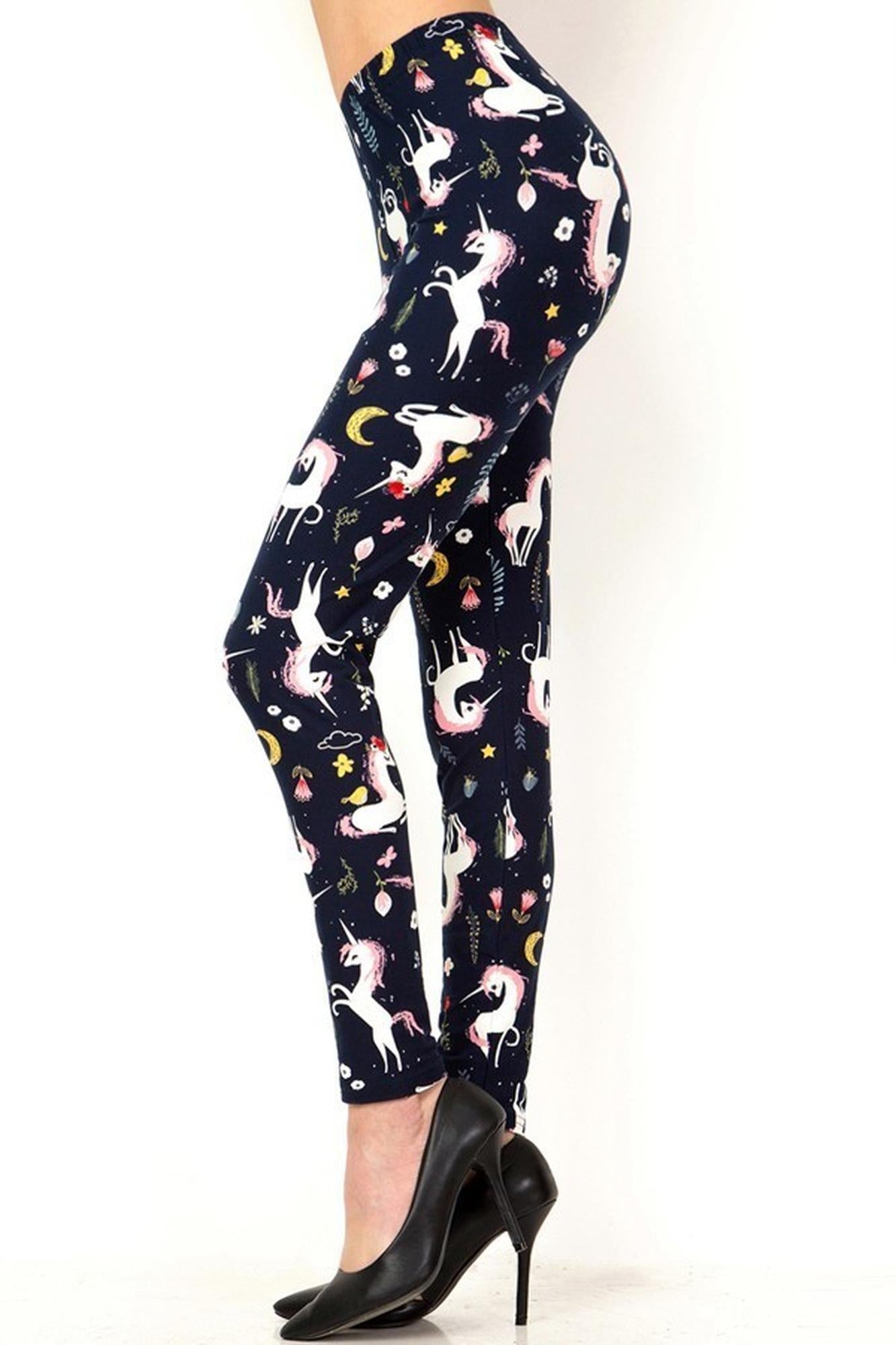Wholesale Buttery Smooth Moonlight Unicorn Extra Plus Size Leggings - 3X - 5X