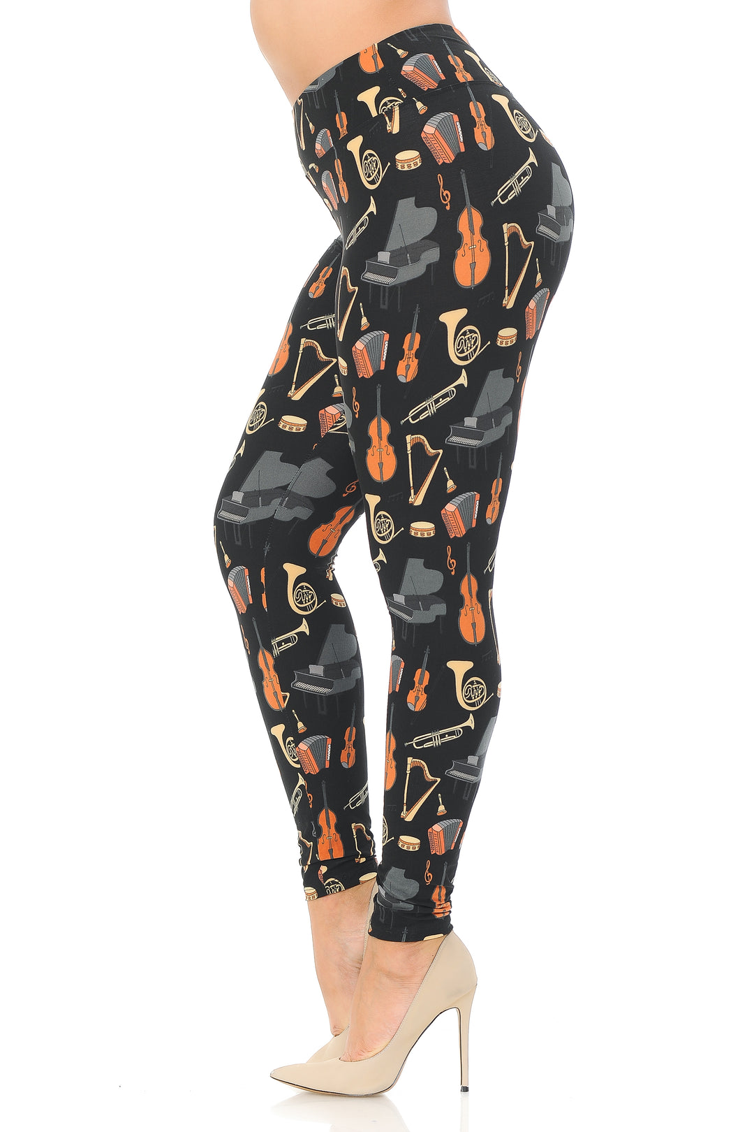 Wholesale Buttery Smooth Musical Instrument Extra Plus Size Leggings - 3X-5X