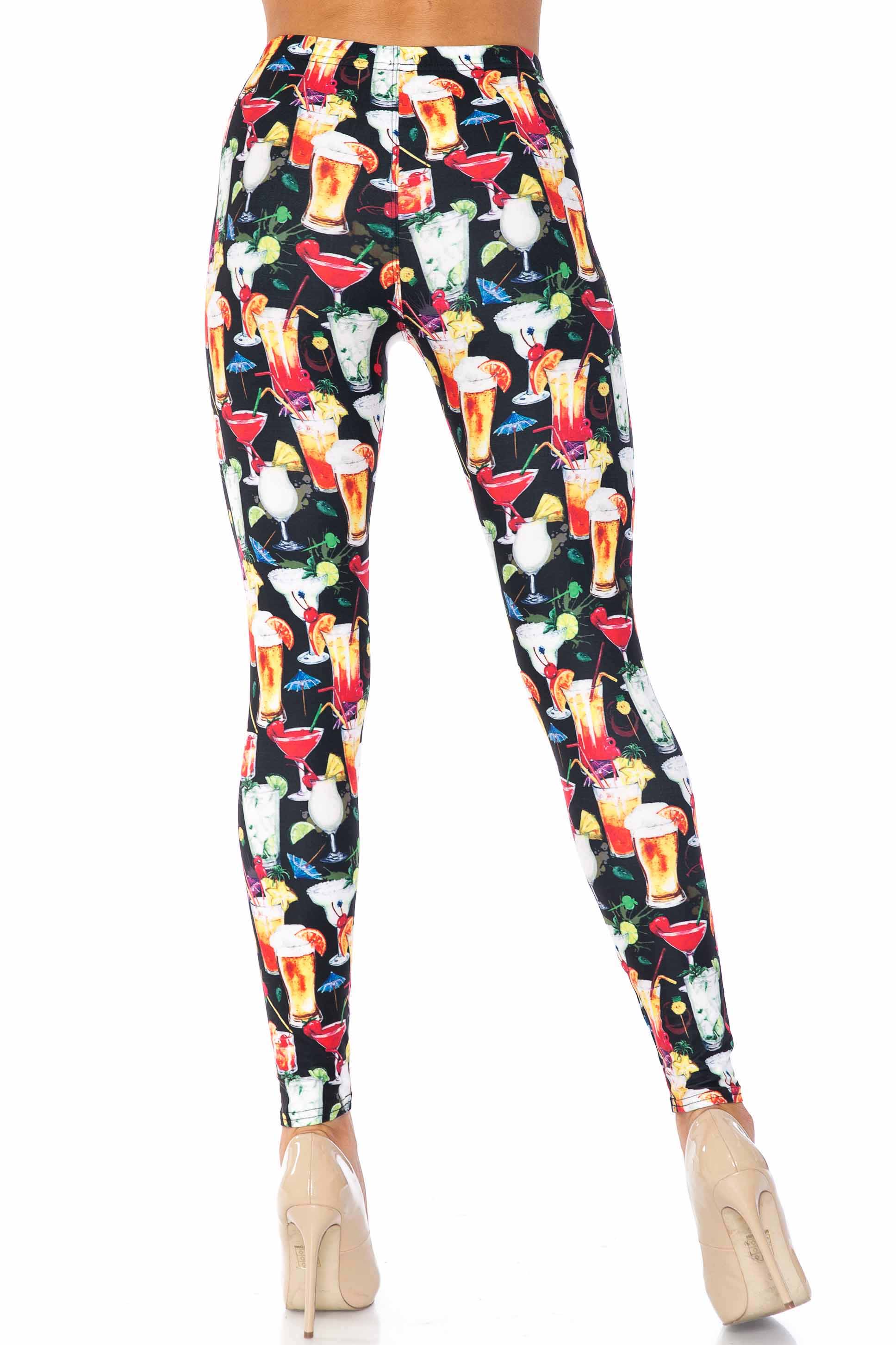 Wholesale Creamy Soft Tropical Cocktails Extra Plus Size Leggings - 3X-5X - USA Fashion