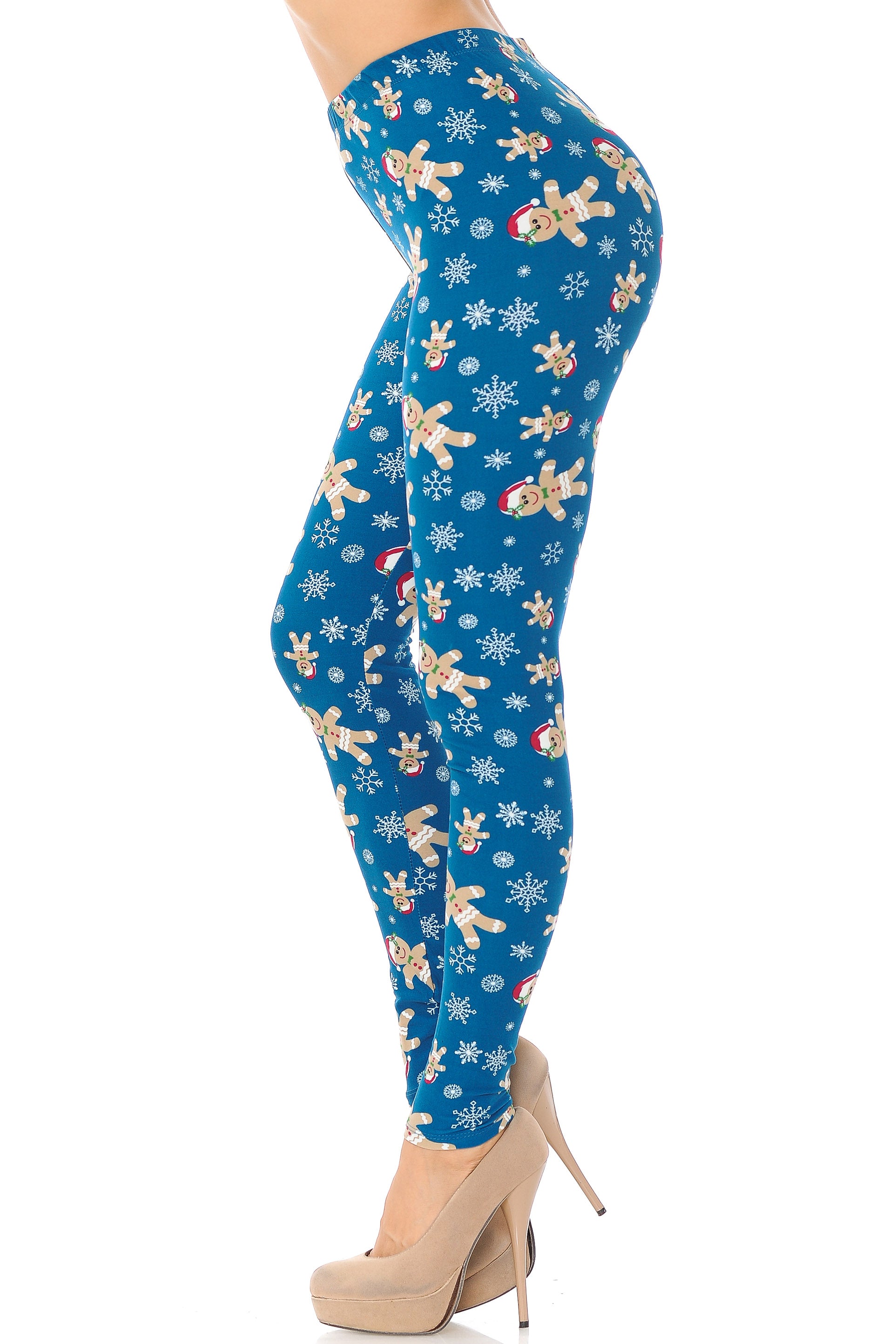 Wholesale Buttery Smooth Christmas Cookies and Snowflakes Extra Plus Size Leggings - 3X-5X