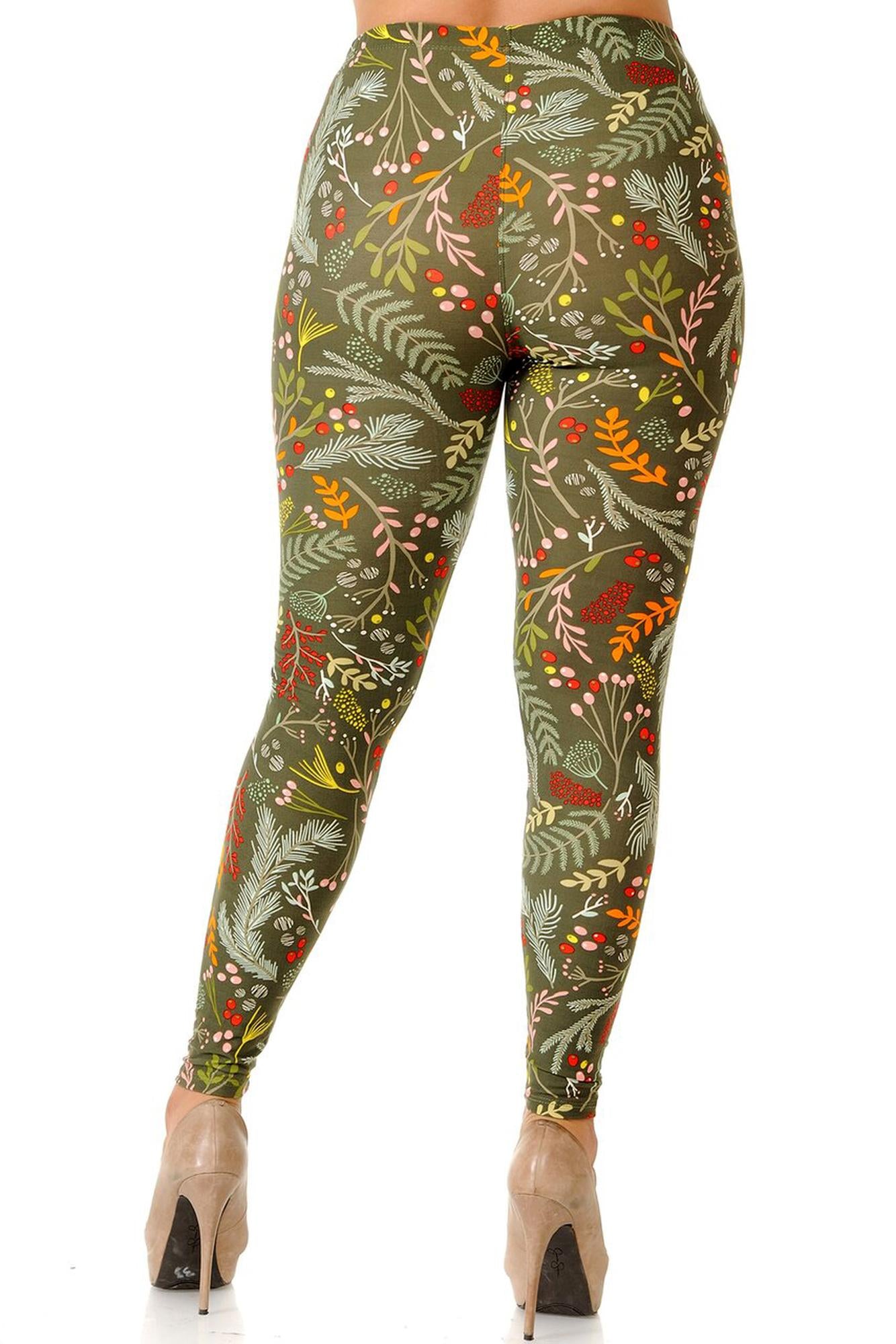 Wholesale Buttery Smooth Olive Garden Extra Plus Size Leggings - 3X-5X