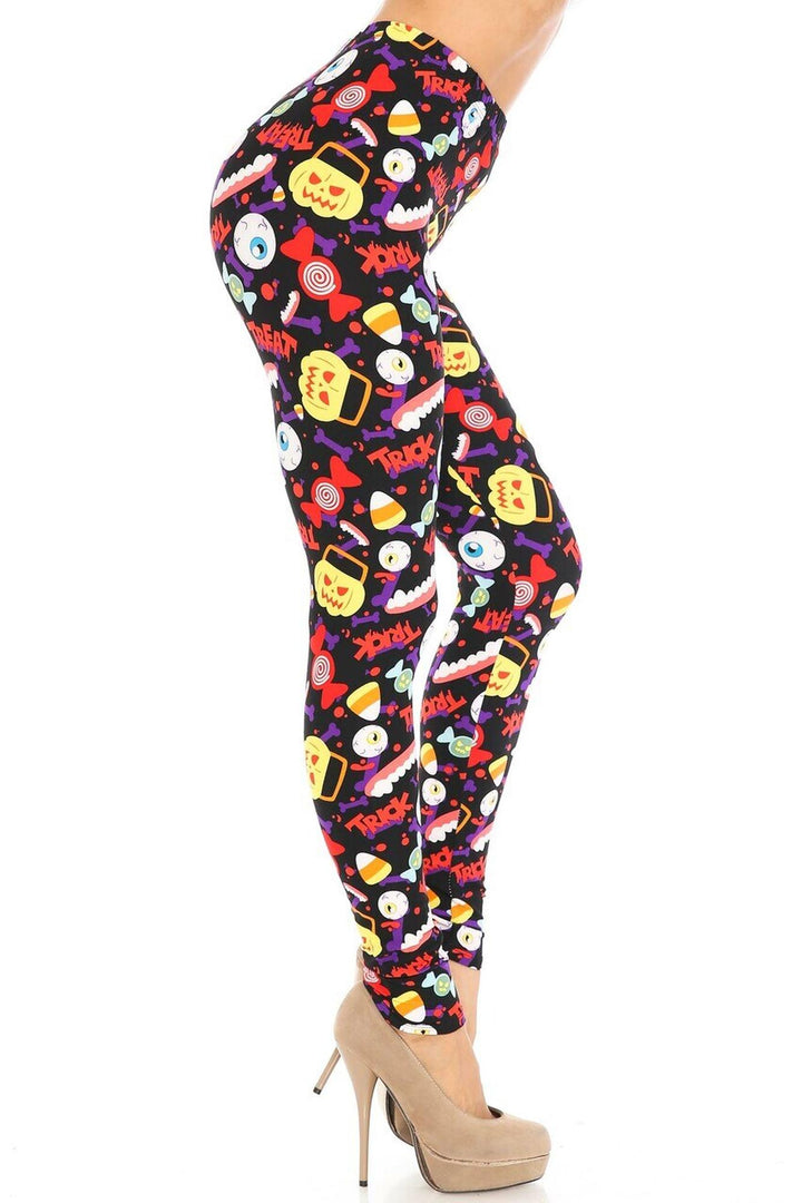 Wholesale Buttery Smooth Trick or Treat Extra Plus Size Leggings - 3X-5X