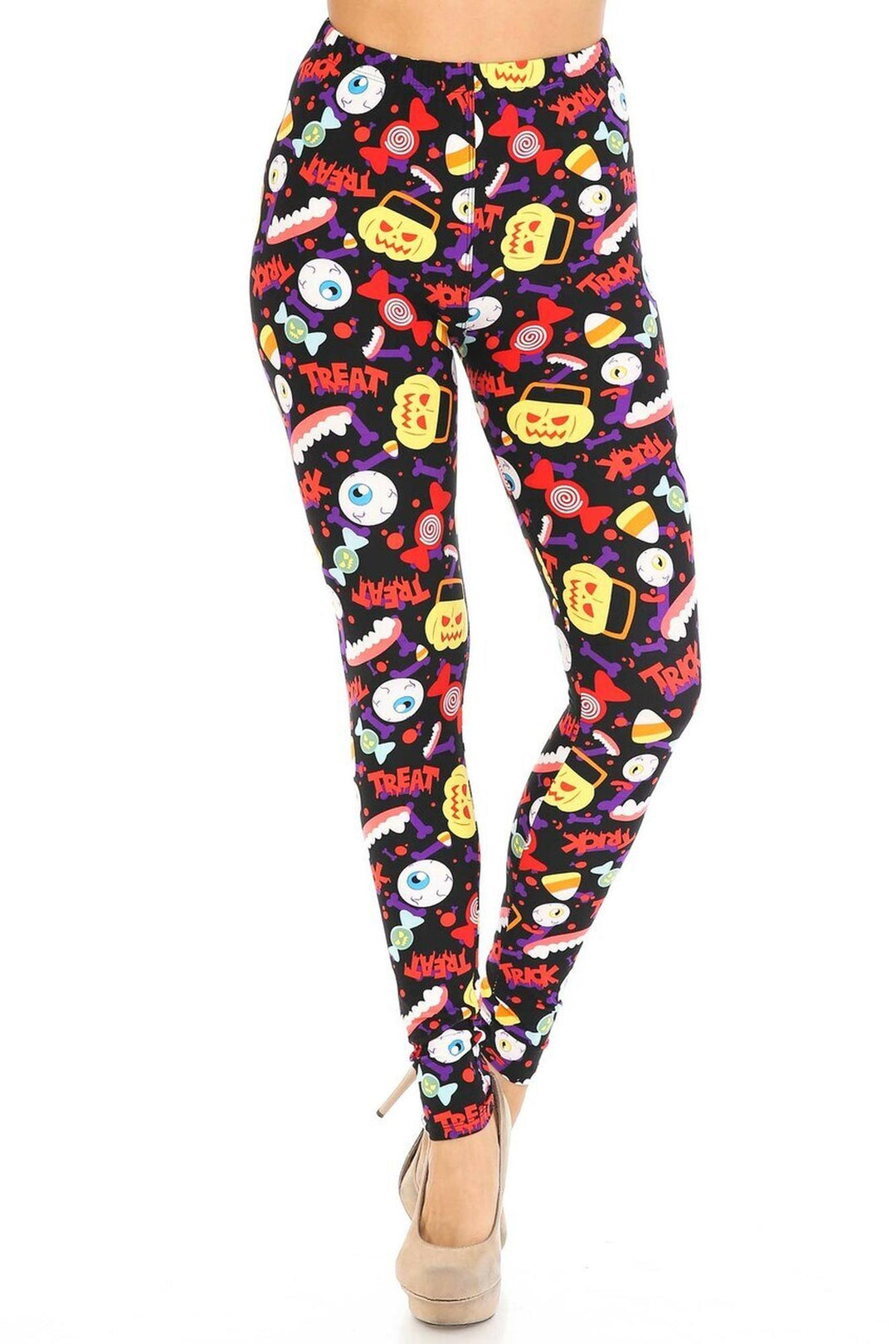 Wholesale Buttery Smooth Trick or Treat Extra Plus Size Leggings - 3X-5X