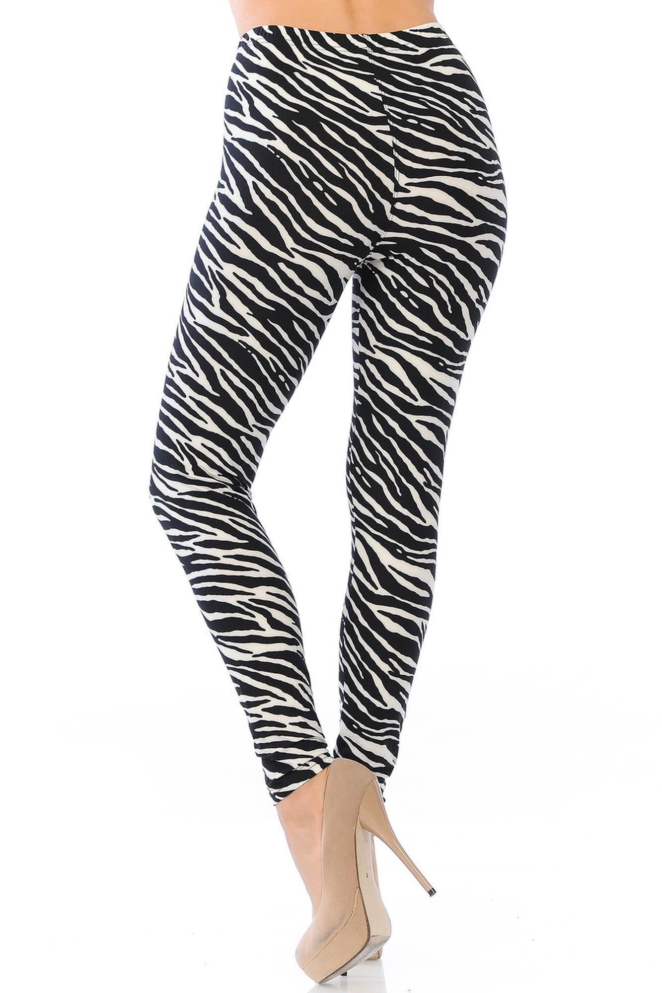Wholesale Buttery Smooth Zebra Extra Plus Size Leggings - 3X-5X