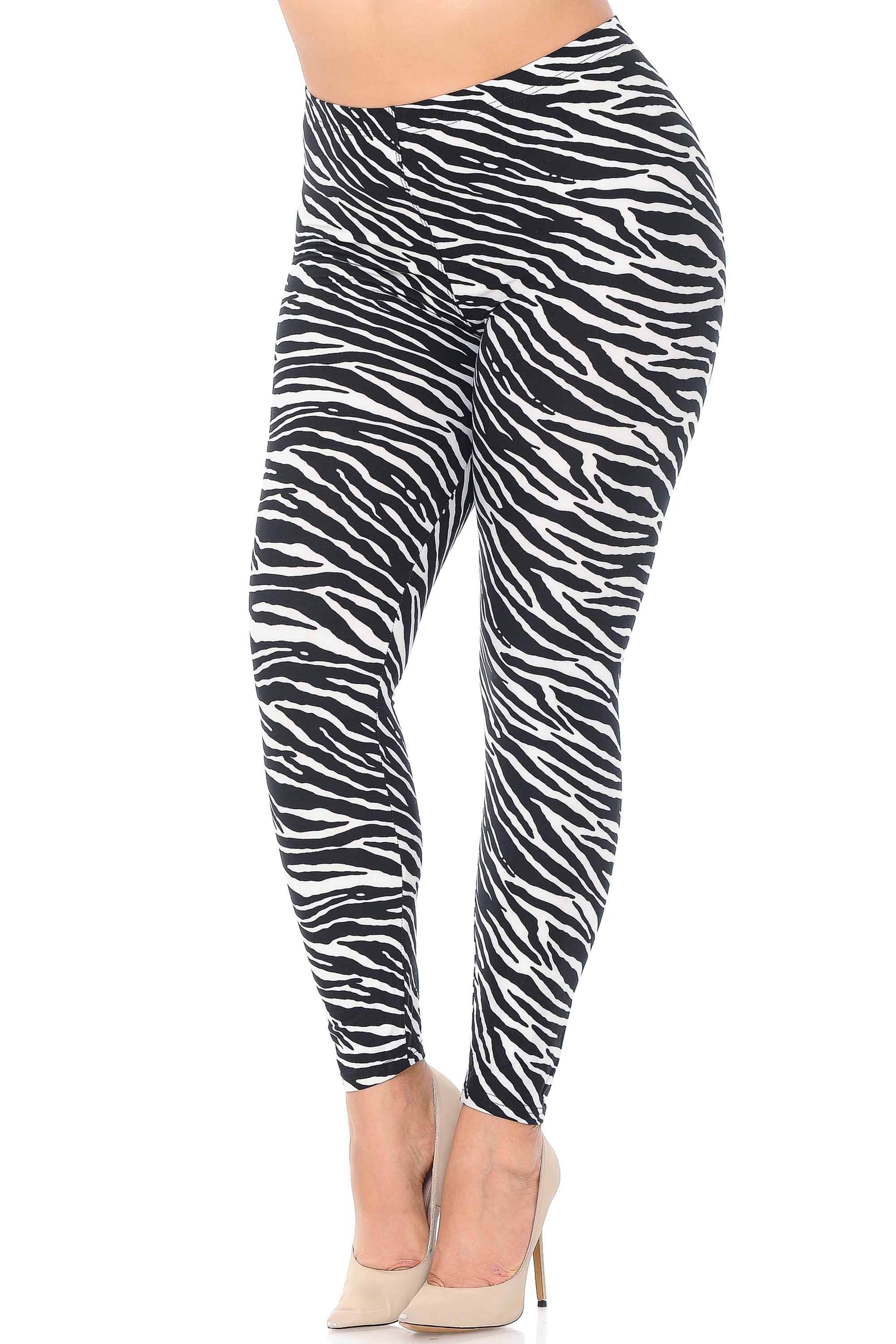 Wholesale Buttery Smooth Zebra Extra Plus Size Leggings - 3X-5X