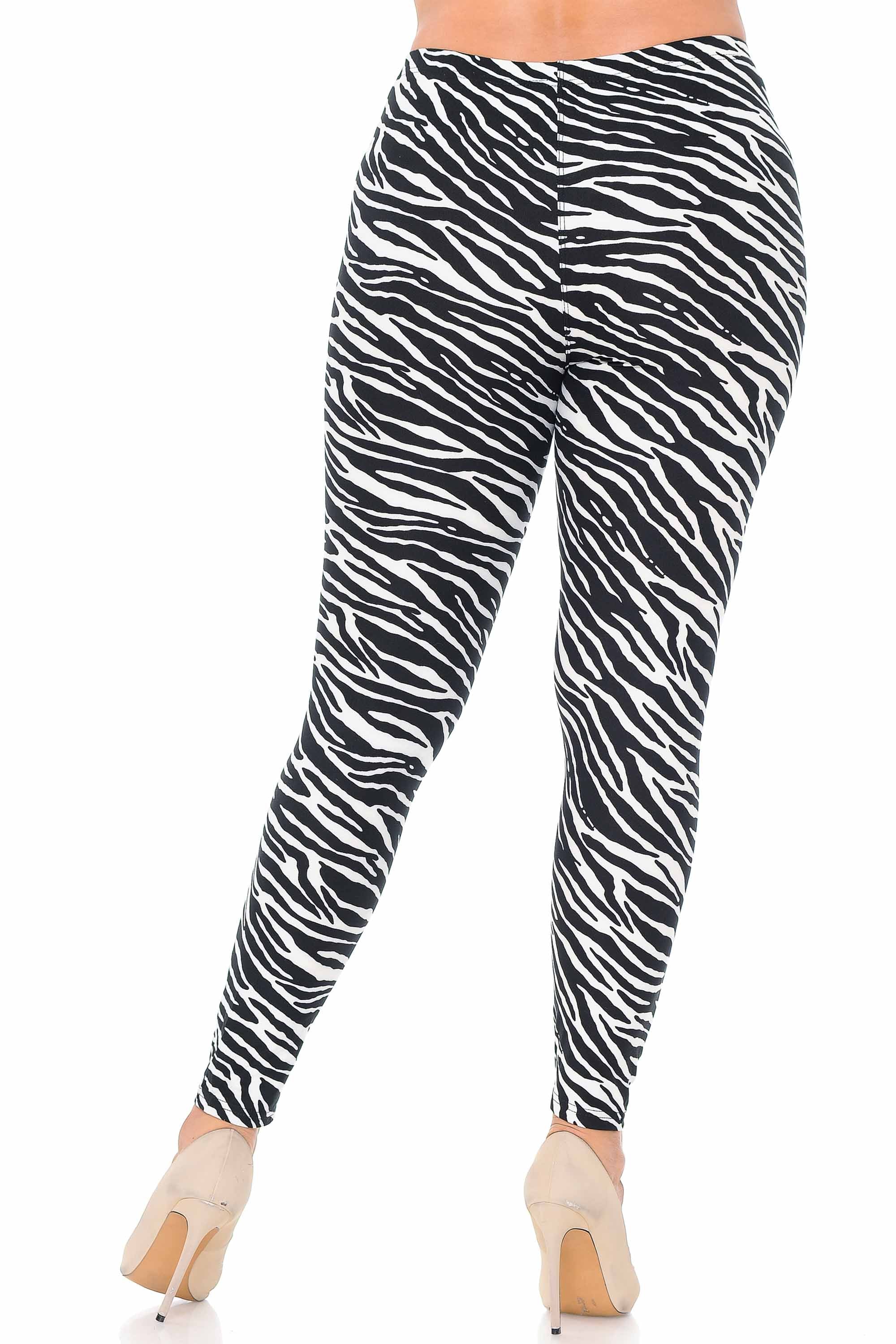 Wholesale Buttery Smooth Zebra Extra Plus Size Leggings - 3X-5X