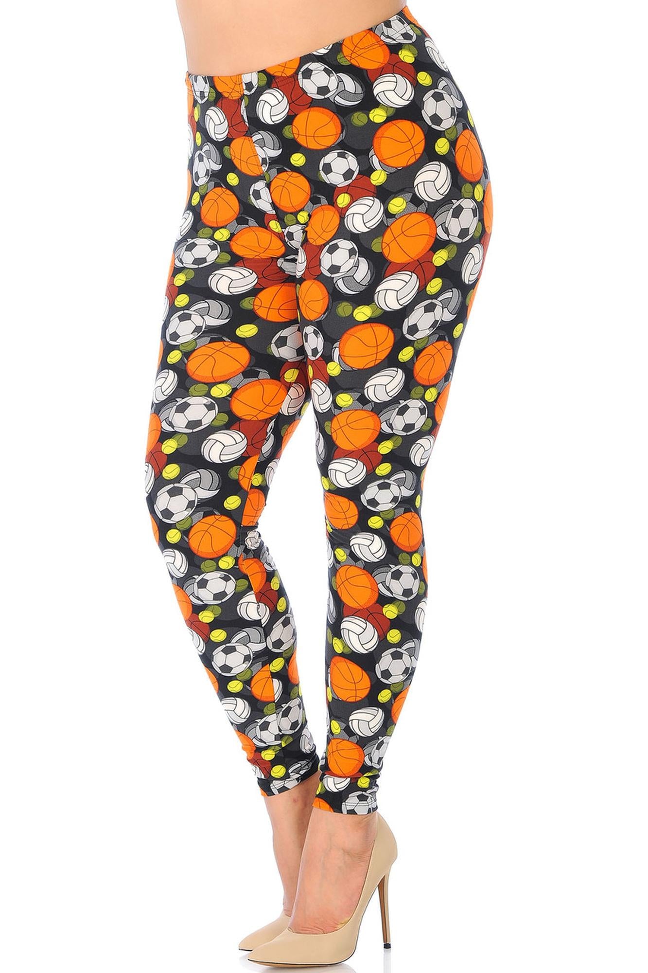 Wholesale Buttery Smooth Sports Ball Extra Plus Size Leggings - 3X-5X