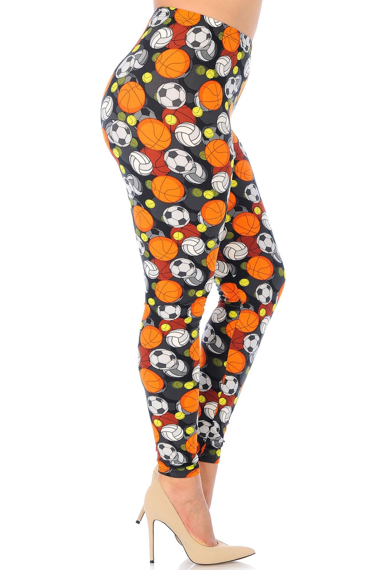 Wholesale Buttery Smooth Sports Ball Extra Plus Size Leggings - 3X-5X