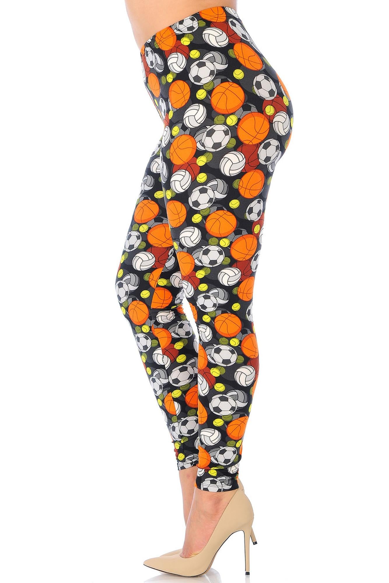 Wholesale Buttery Smooth Sports Ball Extra Plus Size Leggings - 3X-5X