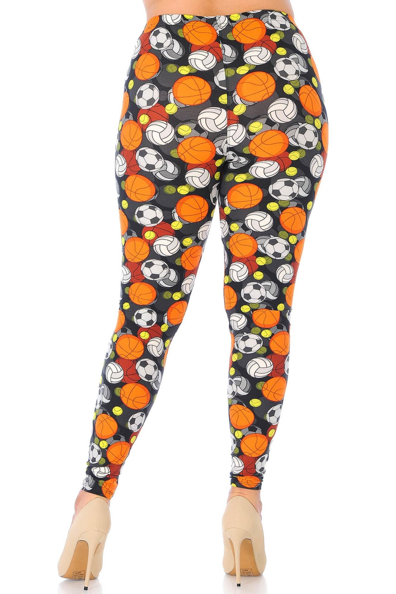 Wholesale Buttery Smooth Sports Ball Extra Plus Size Leggings - 3X-5X