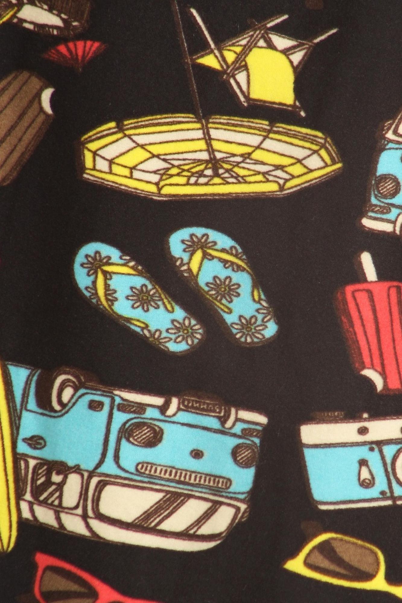 Wholesale Buttery Smooth Hippy Van Summer Holiday Extra Plus Size Leggings - 3X-5X