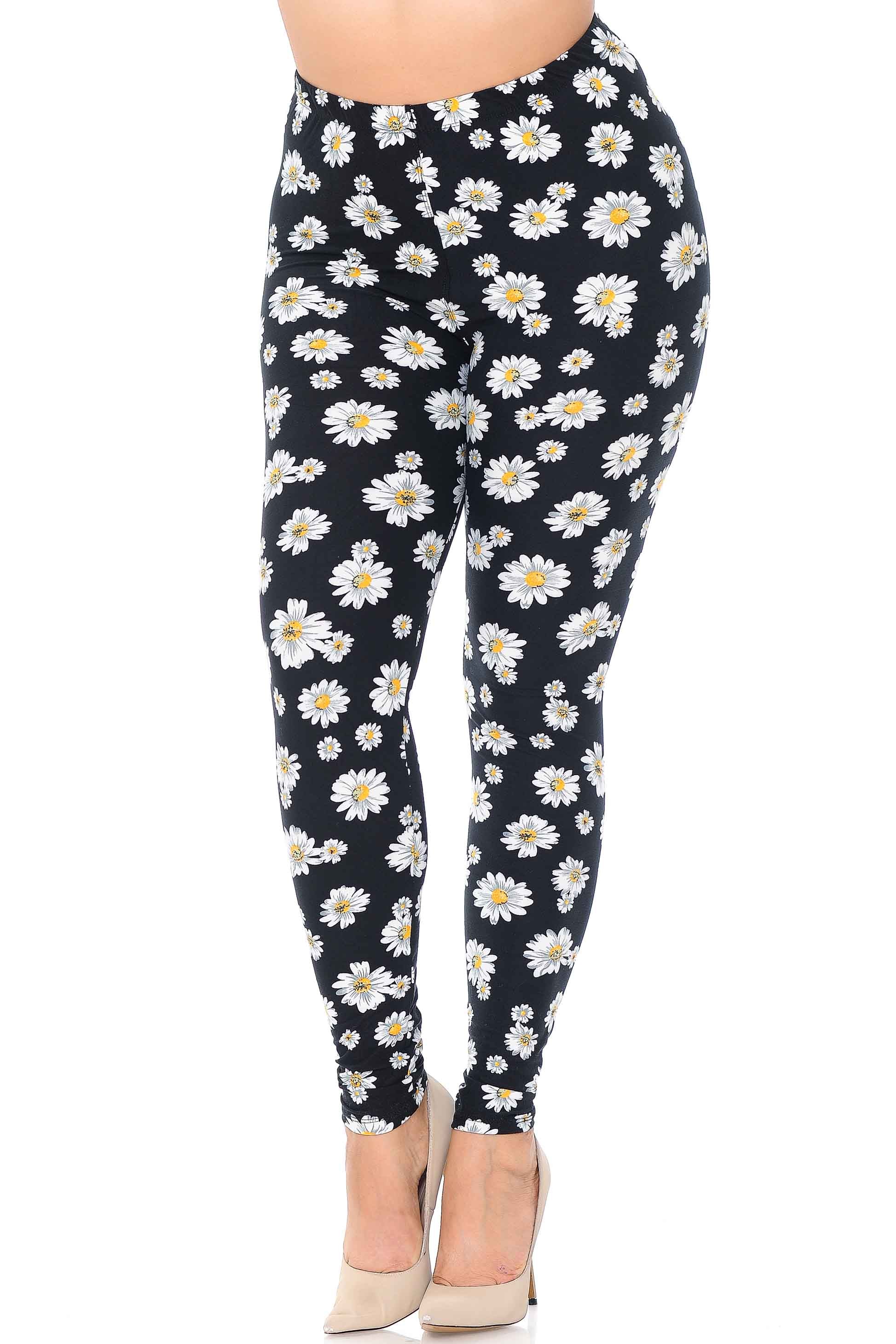 Wholesale Buttery Smooth Daisy Extra Plus Size Leggings - 3X-5X
