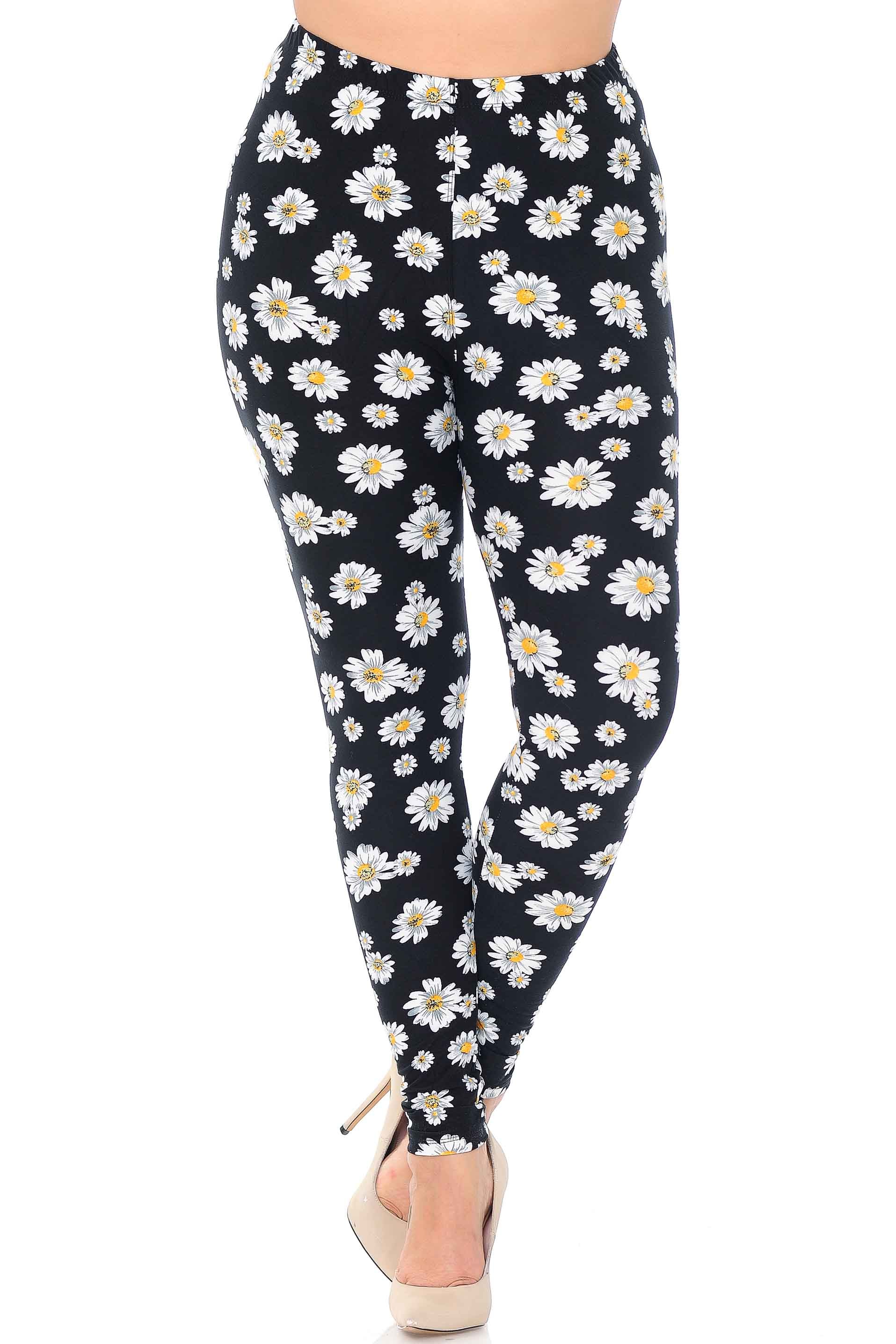 Wholesale Buttery Smooth Daisy Extra Plus Size Leggings - 3X-5X