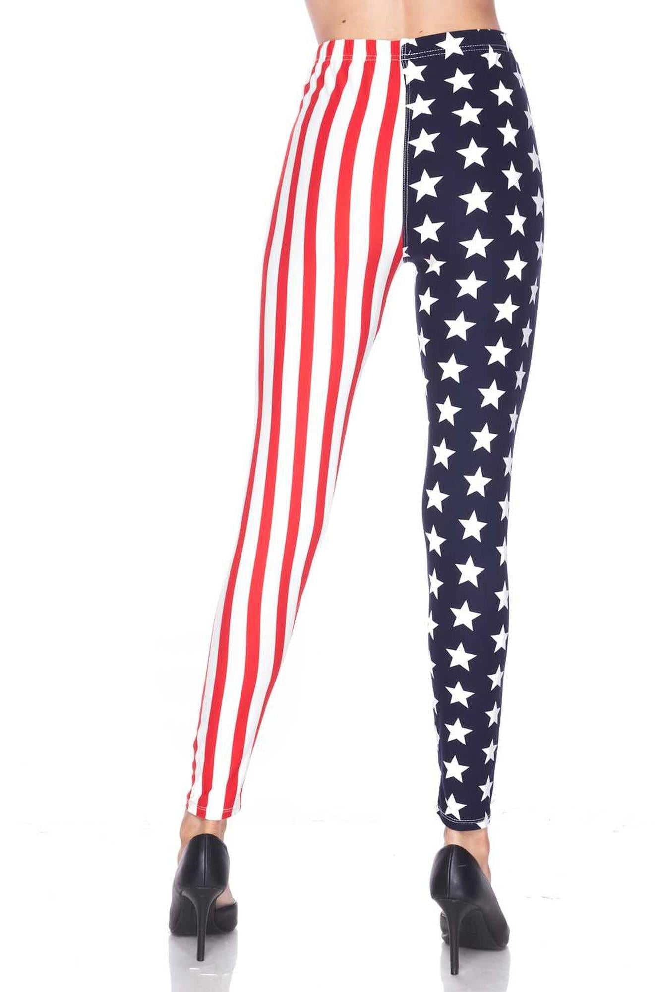 Wholesale Buttery Smooth USA Flag Extra Plus Size Leggings - 3X-5X