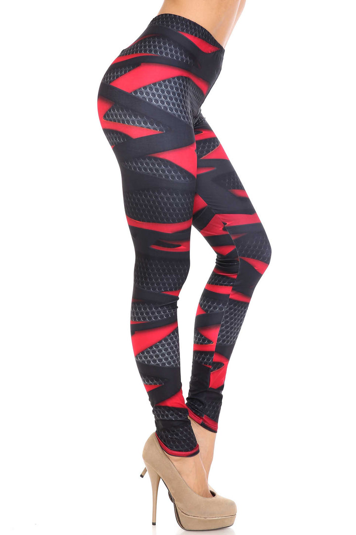 Wholesale Creamy Soft Cascading 3D Sport Wrap Extra Plus Size Leggings - 3X-5X - USA Fashion