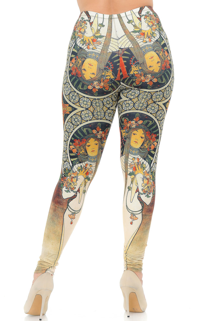 Wholesale Creamy Soft Gaia Mucha Extra Plus Size Leggings - 3X-5X - USA Fashion