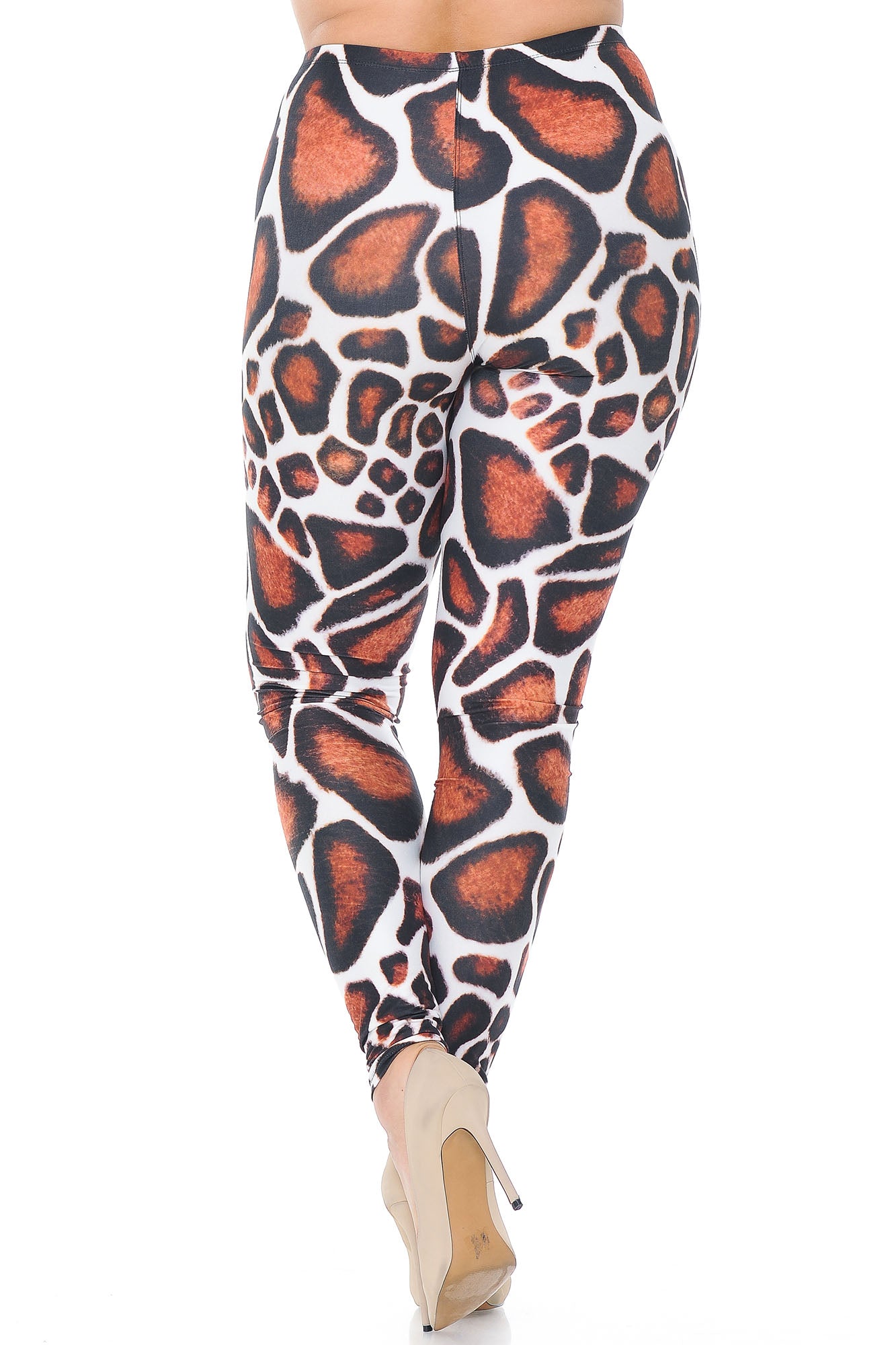 Wholesale Creamy Soft Giraffe Print Extra Plus Size Leggings - 3X-5X - USA Fashion