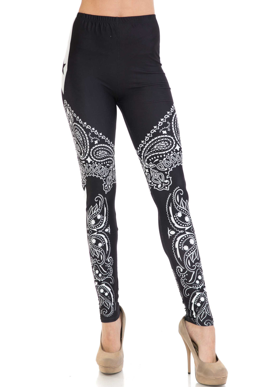 Wholesale Creamy Soft Bandana Stars Extra Plus Size Leggings - 3X-5X - USA Fashion