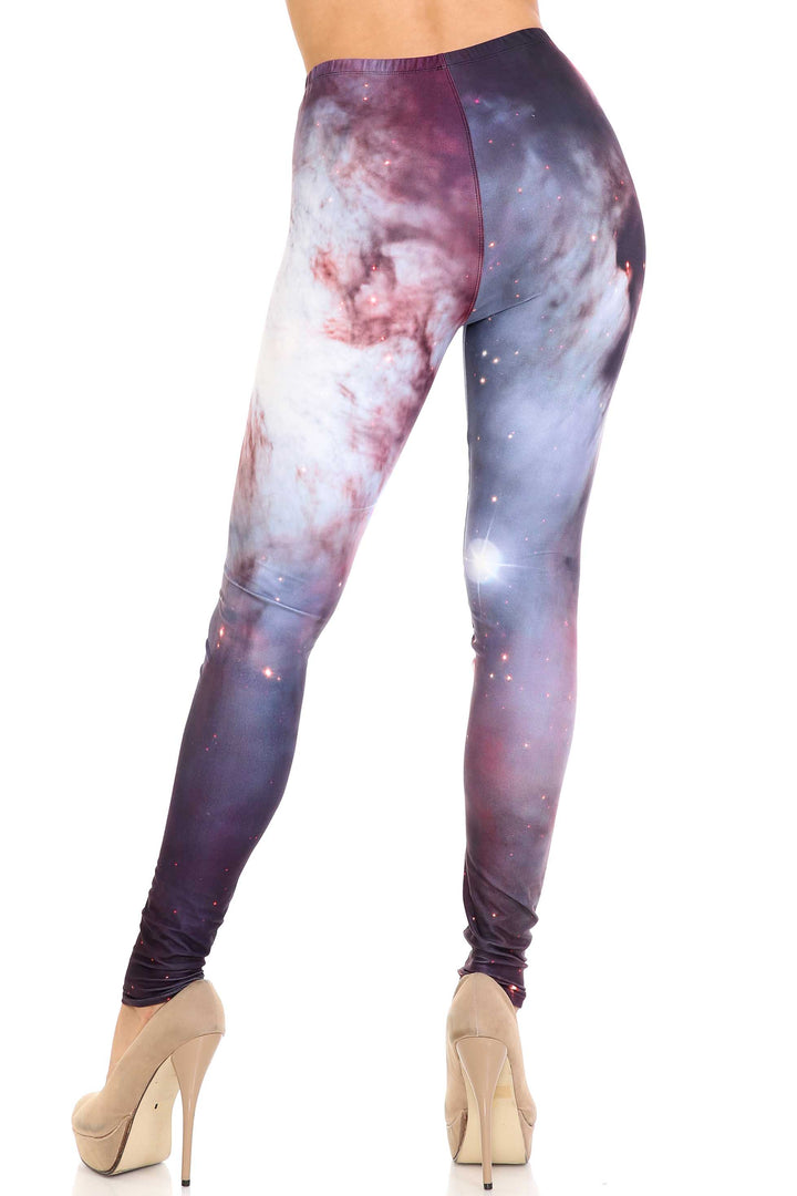 Wholesale Creamy Soft Black Galaxy Extra Plus Size Leggings - 3X-5X - USA Fashion